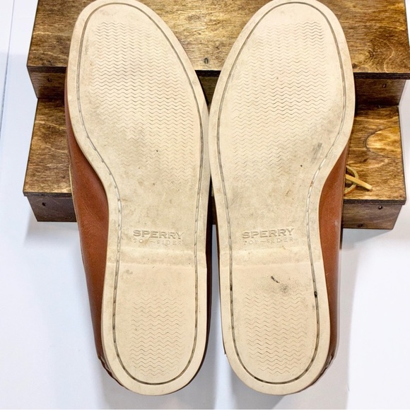 Sperry Top Sider Men's Authentic 2-Eye Boat Shoe, Size 12M Tan Brown Preppy - Picture 5 of 9